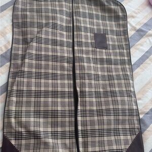 Plaid Garment Bag with Black Accents